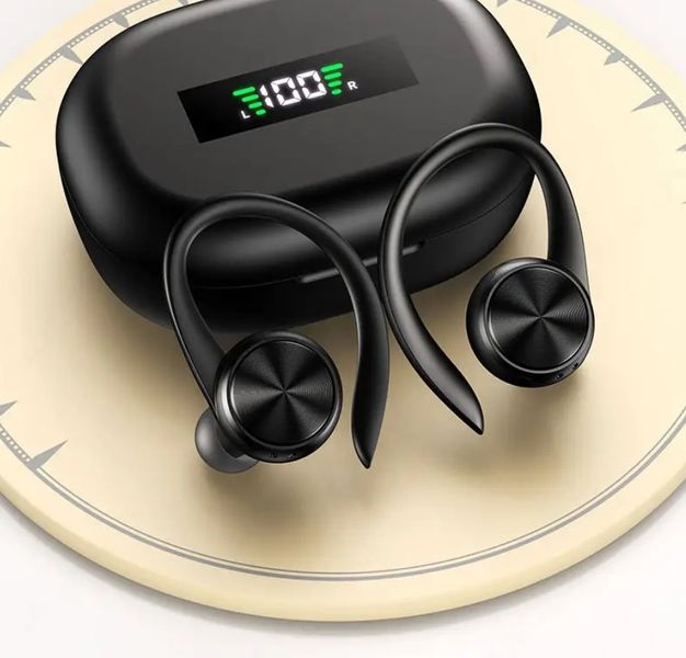 Бездротові спортивні стерео навушники с дужками R200 Black R200B фото