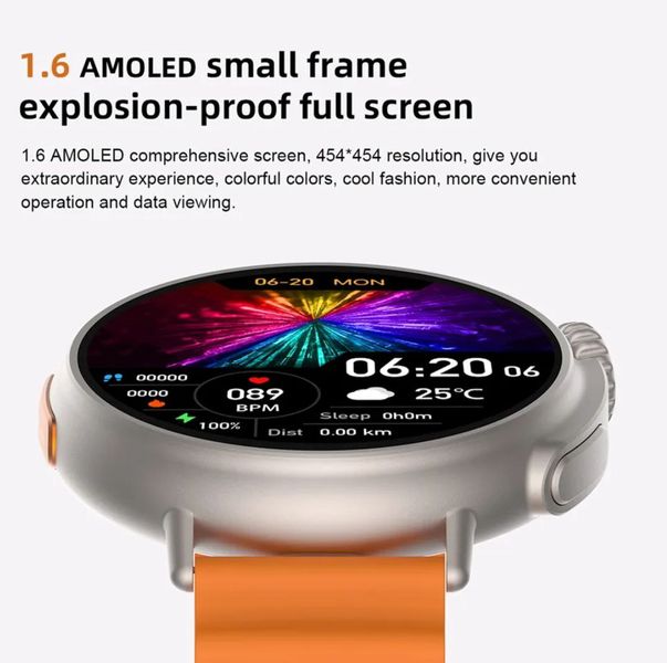 Смарт годинник Airplus Smart Watch Round Screen G9 Ultra Amoled RS9UG фото