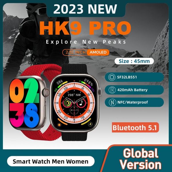 Смарт годинник HK9 Pro Amoled екран українська мова Black HK9PB фото