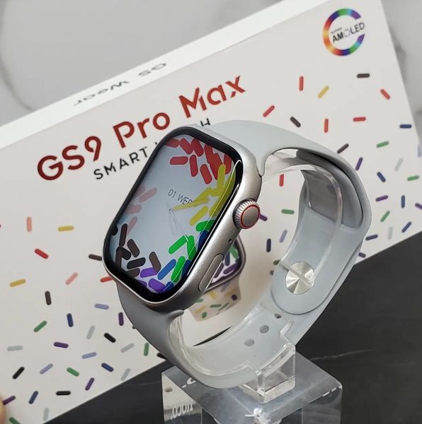Смарт годинник GS9 Pro Max 45 mm Amoled екран українська мова Silver GS9AS фото