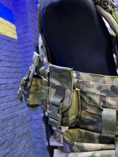 Плитоноска тактична Warmor Multicam Gen.3 Max, швидке скидання 4 точки. З МАКСИМАЛЬНОЮ КОМПЛЕКТАЦІЄЮ ПІДСУМКІВ. 750 фото