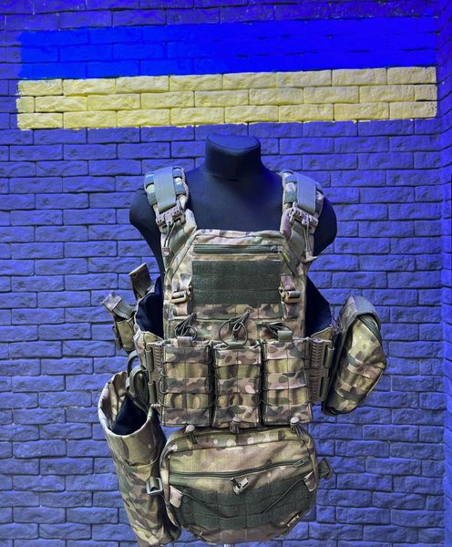 Плитоноска тактична Warmor Multicam Gen.3 Max, швидке скидання 4 точки. З МАКСИМАЛЬНОЮ КОМПЛЕКТАЦІЄЮ ПІДСУМКІВ. 750 фото