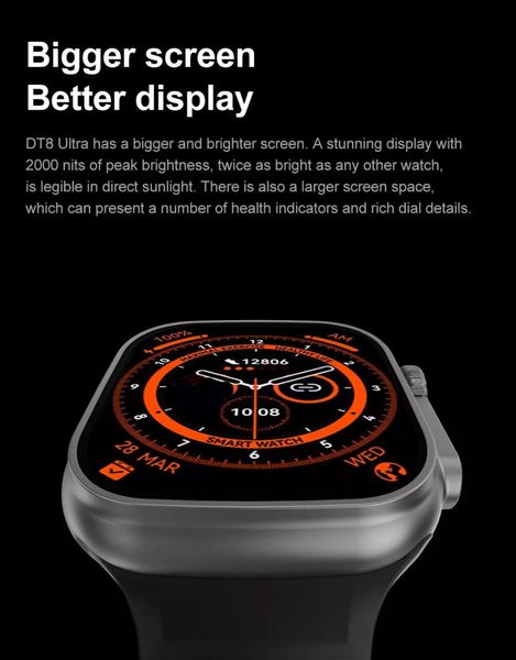 Смарт годинник DT N01 8 Ultra EU Version. Колір чорний. DT8B фото